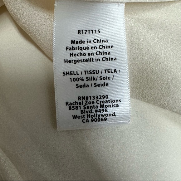 Rachel Zoe Cream 100% Silk Blouse nwt - Picture 6 of 9